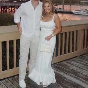 Show Me Your MuMu Rebecca White Midi Dress